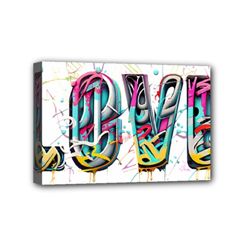 Graffiti Love Mini Canvas 6  X 4  (stretched) by essentialimage