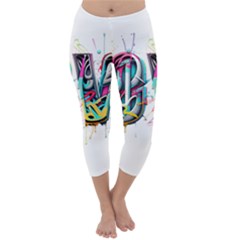 Graffiti Love Capri Winter Leggings 