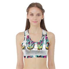 Graffiti Love Sports Bra With Border by essentialimage