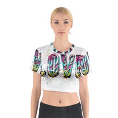 Graffiti Love Cotton Crop Top by essentialimage