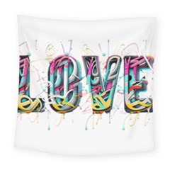 Graffiti Love Square Tapestry (large)