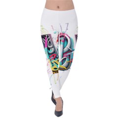 Graffiti Love Velvet Leggings