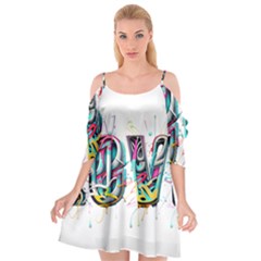 Graffiti Love Cutout Spaghetti Strap Chiffon Dress by essentialimage