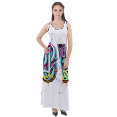 Graffiti Love Sleeveless Velour Maxi Dress by essentialimage