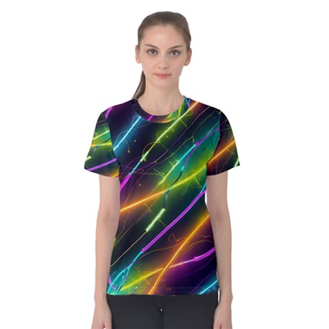 Vibrant Neon Dreams Women s Cotton T-shirt by essentialimage