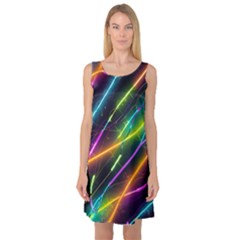 Vibrant Neon Dreams Sleeveless Satin Nightdress by essentialimage