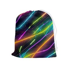 Vibrant Neon Dreams Drawstring Pouch (xl) by essentialimage