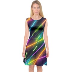 Vibrant Neon Dreams Capsleeve Midi Dress by essentialimage