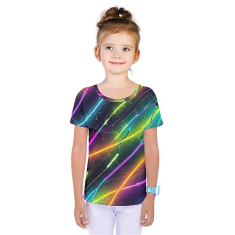 Vibrant Neon Dreams Kids  One Piece T-shirt by essentialimage