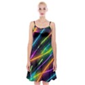 Vibrant Neon Dreams Spaghetti Strap Velvet Dress View1