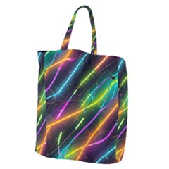 Vibrant Neon Dreams Giant Grocery Tote by essentialimage