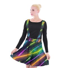 Vibrant Neon Dreams Suspender Skater Skirt by essentialimage