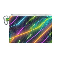 Vibrant Neon Dreams Canvas Cosmetic Bag (large) by essentialimage