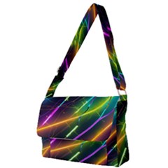 Vibrant Neon Dreams Full Print Messenger Bag (s) by essentialimage