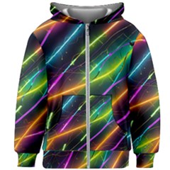 Vibrant Neon Dreams Kids  Zipper Hoodie Without Drawstring