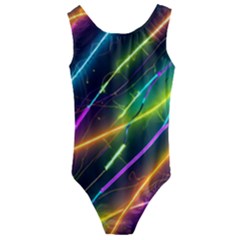 Vibrant Neon Dreams Kids  Cut-out Back One Piece Swimsuit