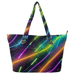 Vibrant Neon Dreams Full Print Shoulder Bag by essentialimage