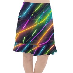 Vibrant Neon Dreams Fishtail Chiffon Skirt by essentialimage