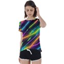 Vibrant Neon Dreams Short Sleeve Open Back T-Shirt View1