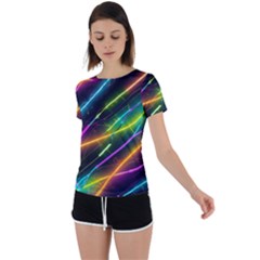 Vibrant Neon Dreams Back Circle Cutout Sports T-shirt by essentialimage