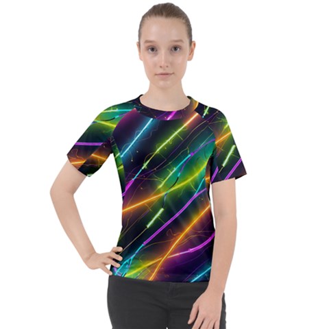 Vibrant Neon Dreams Women s Sport Raglan T-shirt by essentialimage