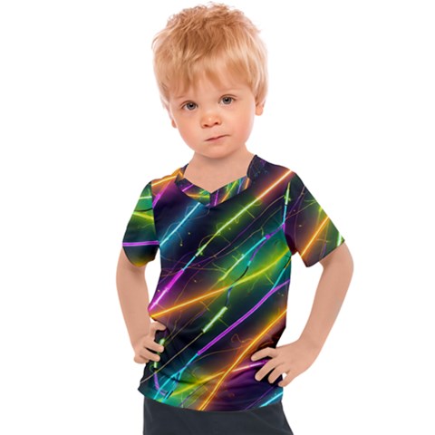 Vibrant Neon Dreams Kids  Sports T-shirt by essentialimage