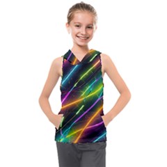 Vibrant Neon Dreams Kids  Sleeveless Hoodie by essentialimage