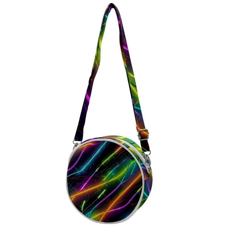 Vibrant Neon Dreams Crossbody Circle Bag