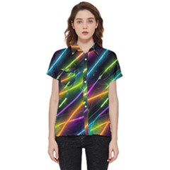 Vibrant Neon Dreams Short Sleeve Pocket Shirt by essentialimage