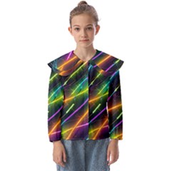 Vibrant Neon Dreams Kids  Peter Pan Collar Blouse by essentialimage