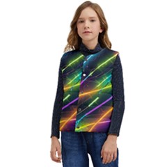 Vibrant Neon Dreams Kid s Button Up Puffer Vest	