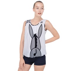 Donkey Ass Funny Nice Cute Floppy Bubble Hem Chiffon Tank Top by Sarkoni