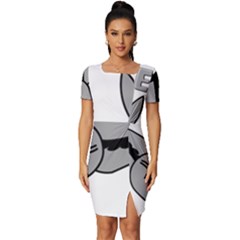 Donkey Ass Funny Nice Cute Floppy Fitted Knot Split End Bodycon Dress by Sarkoni