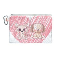 Paw Dog Pet Puppy Canine Cute Canvas Cosmetic Bag (large) by Sarkoni