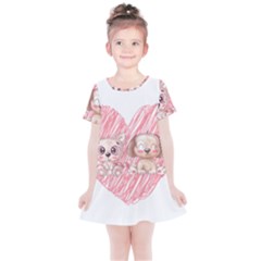 Paw Dog Pet Puppy Canine Cute Kids  Simple Cotton Dress by Sarkoni