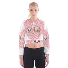 Dog Cat Animal Pet Heart Love Cropped Sweatshirt by Sarkoni