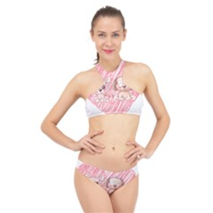 Cat Kitten Feline Pet Animal Cute High Neck Bikini Set by Sarkoni