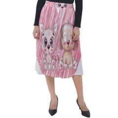 Cat Kitten Feline Pet Animal Cute Classic Velour Midi Skirt  by Sarkoni