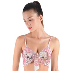 Cat Kitten Feline Pet Animal Cute Woven Tie Front Bralet by Sarkoni