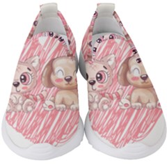 Dog Cat Animal Pet Heart Love Kids  Slip On Sneakers by Sarkoni