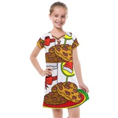 Milk Cookies Christmas Holidays Kids  Cross Web Dress by Sarkoni