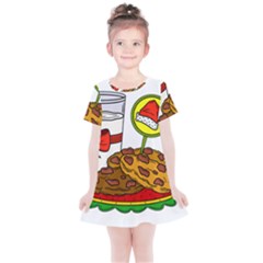 Milk Cookies Christmas Holidays Kids  Simple Cotton Dress by Sarkoni