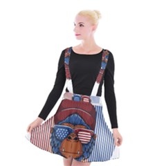 Gorilla Ape Zoo Mammal Usa Suspender Skater Skirt by Sarkoni