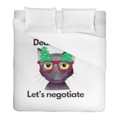 Cute Cat Glasses Christmas Tree Duvet Cover (full/ Double Size) by Sarkoni