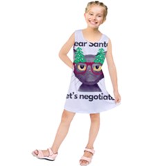 Cute Cat Glasses Christmas Tree Kids  Tunic Dress by Sarkoni