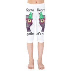 Cute Cat Glasses Christmas Tree Kids  Capri Leggings  by Sarkoni