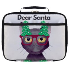 Cute Cat Glasses Christmas Tree Full Print Lunch Bag by Sarkoni