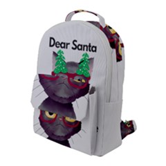 Cute Cat Glasses Christmas Tree Flap Pocket Backpack (large) by Sarkoni