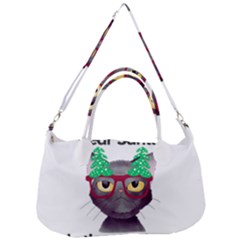 Cute Cat Glasses Christmas Tree Removable Strap Handbag by Sarkoni