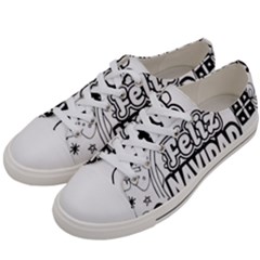 Christmas Santa Snow Happy Joy Women s Low Top Canvas Sneakers by Sarkoni